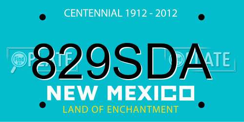 829SDA New Mexico License Plate
