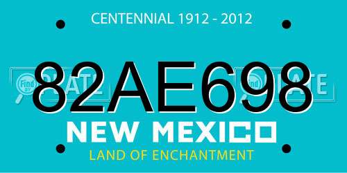 82AE698 New Mexico License Plate