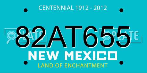 82AT655 New Mexico License Plate
