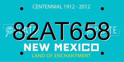 82AT658 New Mexico License Plate