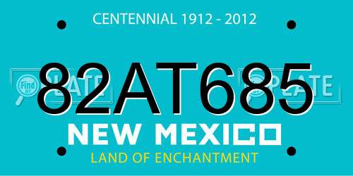 82AT685 New Mexico License Plate