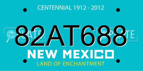 82AT688 New Mexico License Plate