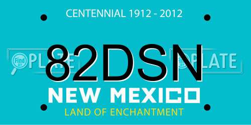 82DSN New Mexico License Plate