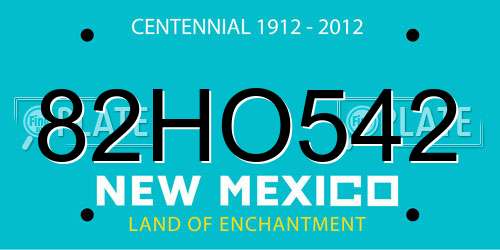 82HO542 New Mexico License Plate
