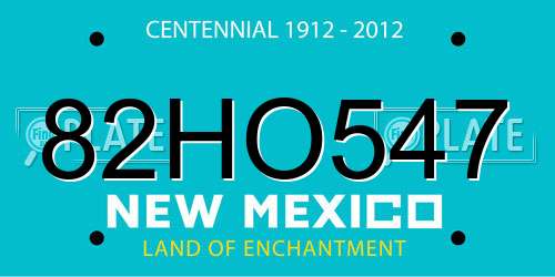 82HO547 New Mexico License Plate