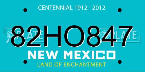 82HO847 New Mexico License Plate