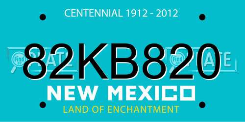 82KB820 New Mexico License Plate