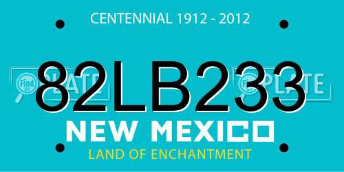 82LB233 New Mexico License Plate