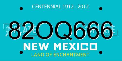82OQ666 New Mexico License Plate