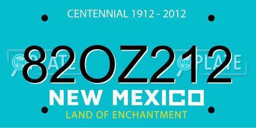 82OZ212 New Mexico License Plate