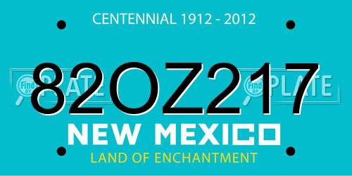 82OZ217 New Mexico License Plate