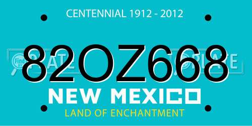 82OZ668 New Mexico License Plate
