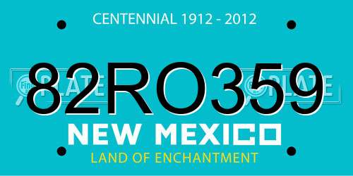 82RO359 New Mexico License Plate
