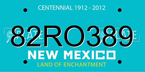 82RO389 New Mexico License Plate