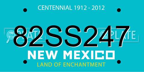 82SS247 New Mexico License Plate