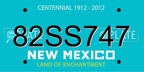 82SS747 New Mexico License Plate