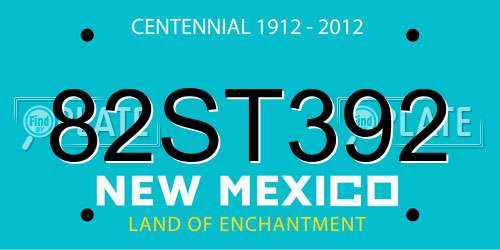 82ST392 New Mexico License Plate