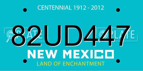 82UD447 New Mexico License Plate