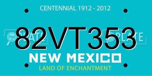 82VT353 New Mexico License Plate