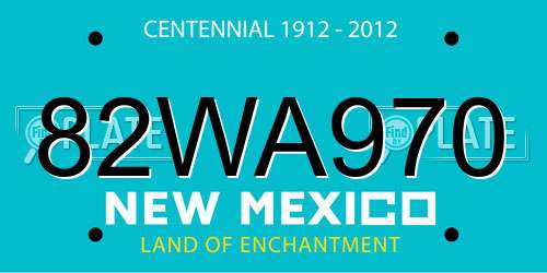 82WA970 New Mexico License Plate