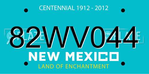 82WV044 New Mexico License Plate