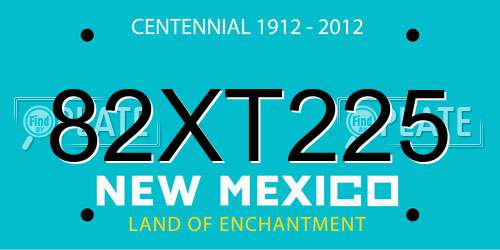 82XT225 New Mexico License Plate