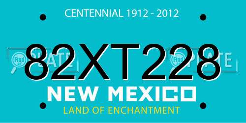 82XT228 New Mexico License Plate