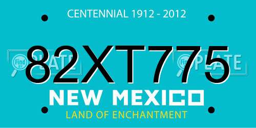 82XT775 New Mexico License Plate