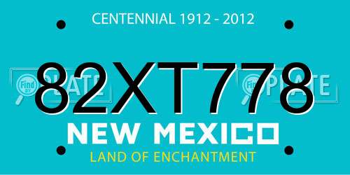 82XT778 New Mexico License Plate