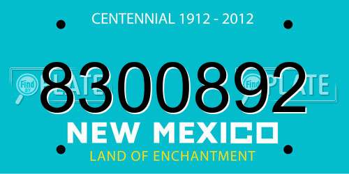 8300892 New Mexico License Plate