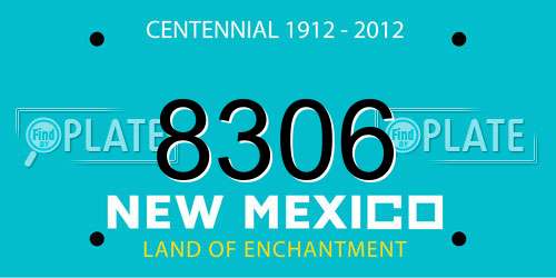 8306 New Mexico License Plate