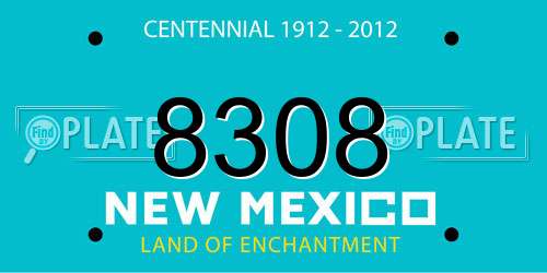 8308 New Mexico License Plate