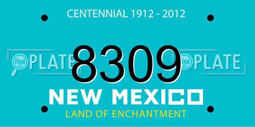 8309 New Mexico License Plate