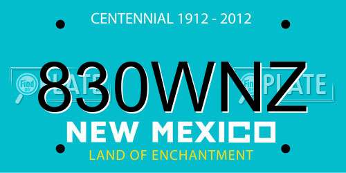 830WNZ New Mexico License Plate