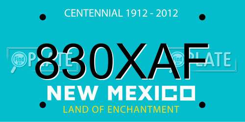 830XAF New Mexico License Plate