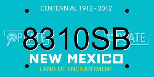 8310SB New Mexico License Plate