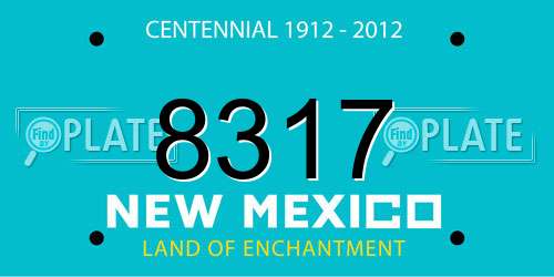 8317 New Mexico License Plate