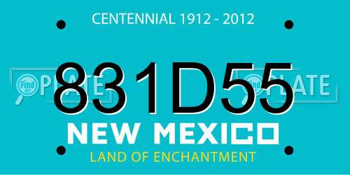 831D55 New Mexico License Plate