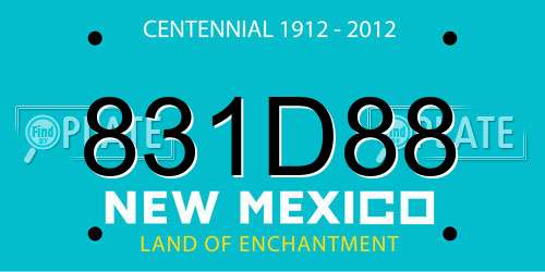 831D88 New Mexico License Plate