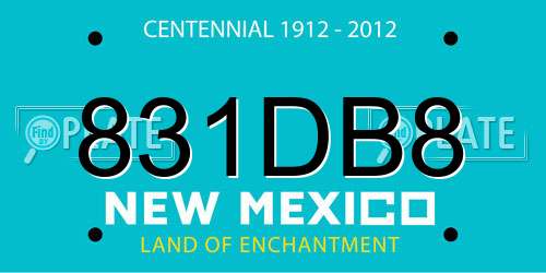 831DB8 New Mexico License Plate
