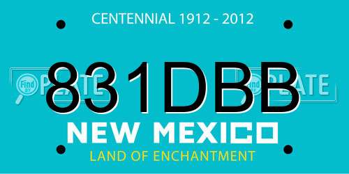 831DBB New Mexico License Plate