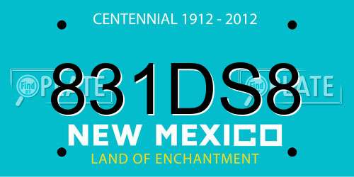 831DS8 New Mexico License Plate