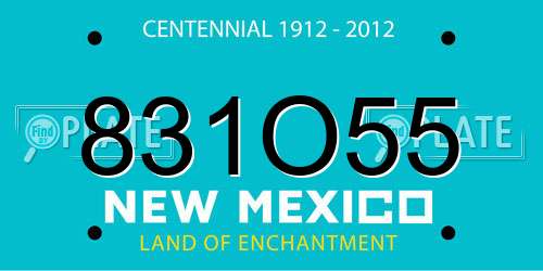 831O55 New Mexico License Plate