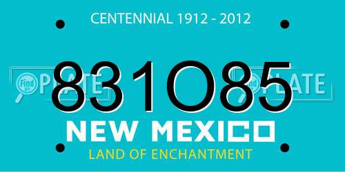 831O85 New Mexico License Plate