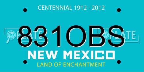 831OBS New Mexico License Plate
