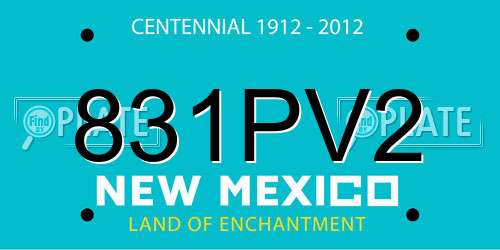 831PV2 New Mexico License Plate