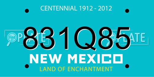 831Q85 New Mexico License Plate