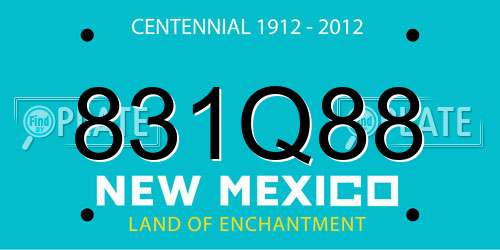 831Q88 New Mexico License Plate