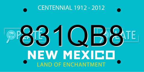 831QB8 New Mexico License Plate