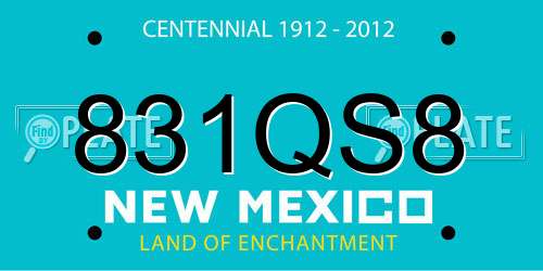 831QS8 New Mexico License Plate